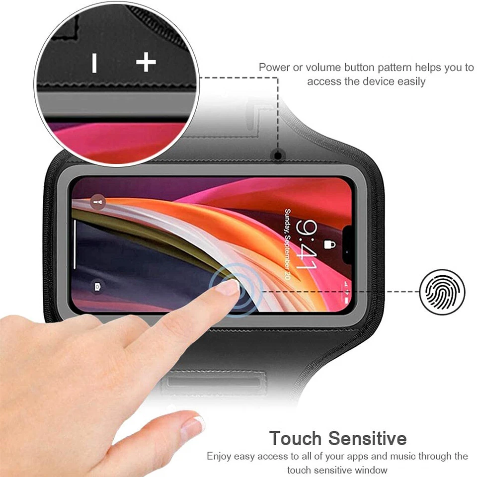 Braçadeira suporte para iPhone 15/14/13 Pro Max esportes corrida exercício braçadeira - Imagem 4 de 4