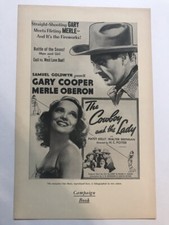 COWBOY & THE LADY Pressbook 1954  Gary Cooper  Merle Oberon western
