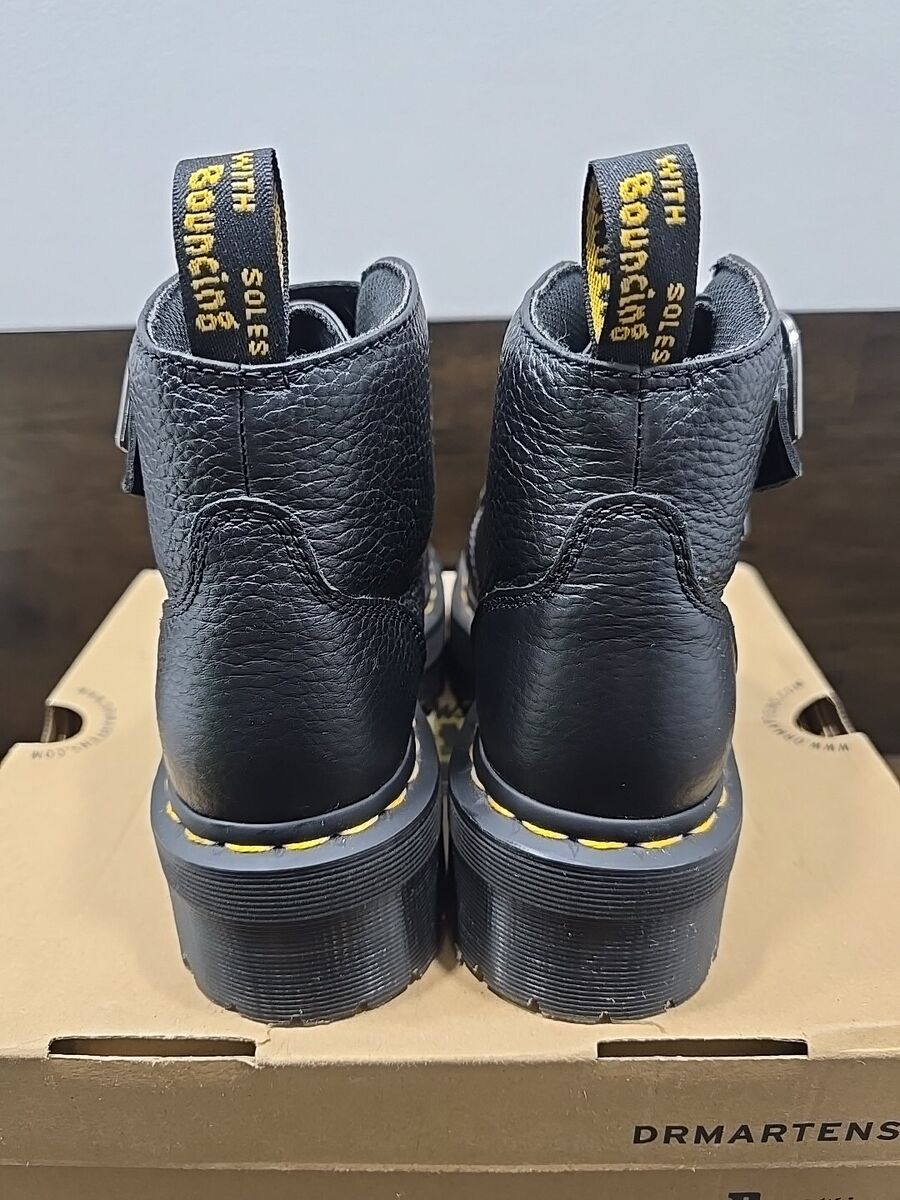Dr. Martens Devon Heart Black Leather Platform Boots Women's Dr. Martens Devon Heart Black Leather Platform Boots Women's