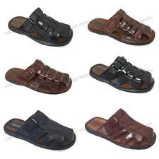 Brand New VEEKO Mens Slides Sandals Closed Toe Hook and Loop Fisherman Slipper