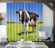 3D Lawn Cows ZHUA4445 Animal Photo Curtain Window Blockout Fabric Amy 2023