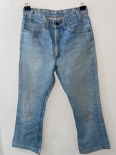 Vtg 80's Levi DISTRESSED Saddleman Boot Cut Orange Tab Blue Jean 28 x 26.5