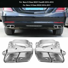 Doppel Endrohre Auspuffblenden Edelstahl f&uuml;r Mercedes S-Klasse W221 W222