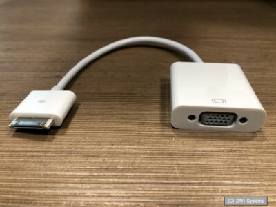 eStuff ES2040 30-Pin Apple Male to VGA Female (Like MC552ZM/B) Adapter, NEW