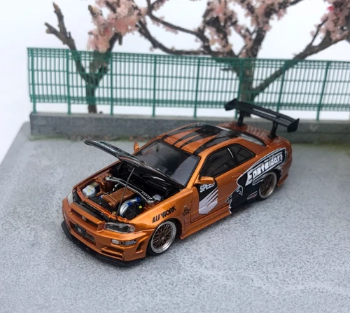 TimeMicro1:64 Nissan Gtr34 Open Limited Edition gold orange Automodell - Bild 4 von 13