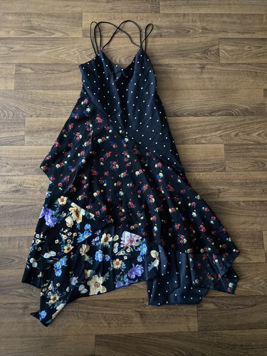 womens aqua floral print dress size xs 