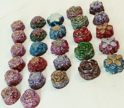 Orgonite Orgone Crystal Device Artisan Handmade Mini-2''x.5'' Mixed Colors Flowers