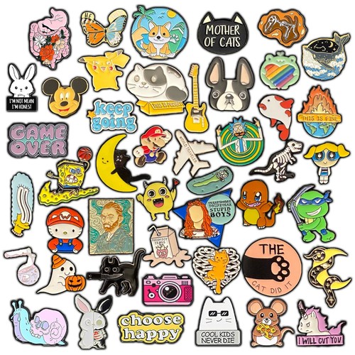 Cute Funny Assorted Pin Nickelodeon Food Disney Enamel Brooch Cat Cartoon - Picture 170 of 180