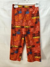 Sonic The Hedgehog Pajama Pants Size 4 Red Pull On Fleece