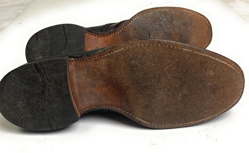 Allen Edmonds Hombres Shelton Borgoña Negro Sillín Oxfords Talla 9.5 - Imagen 8 de 12