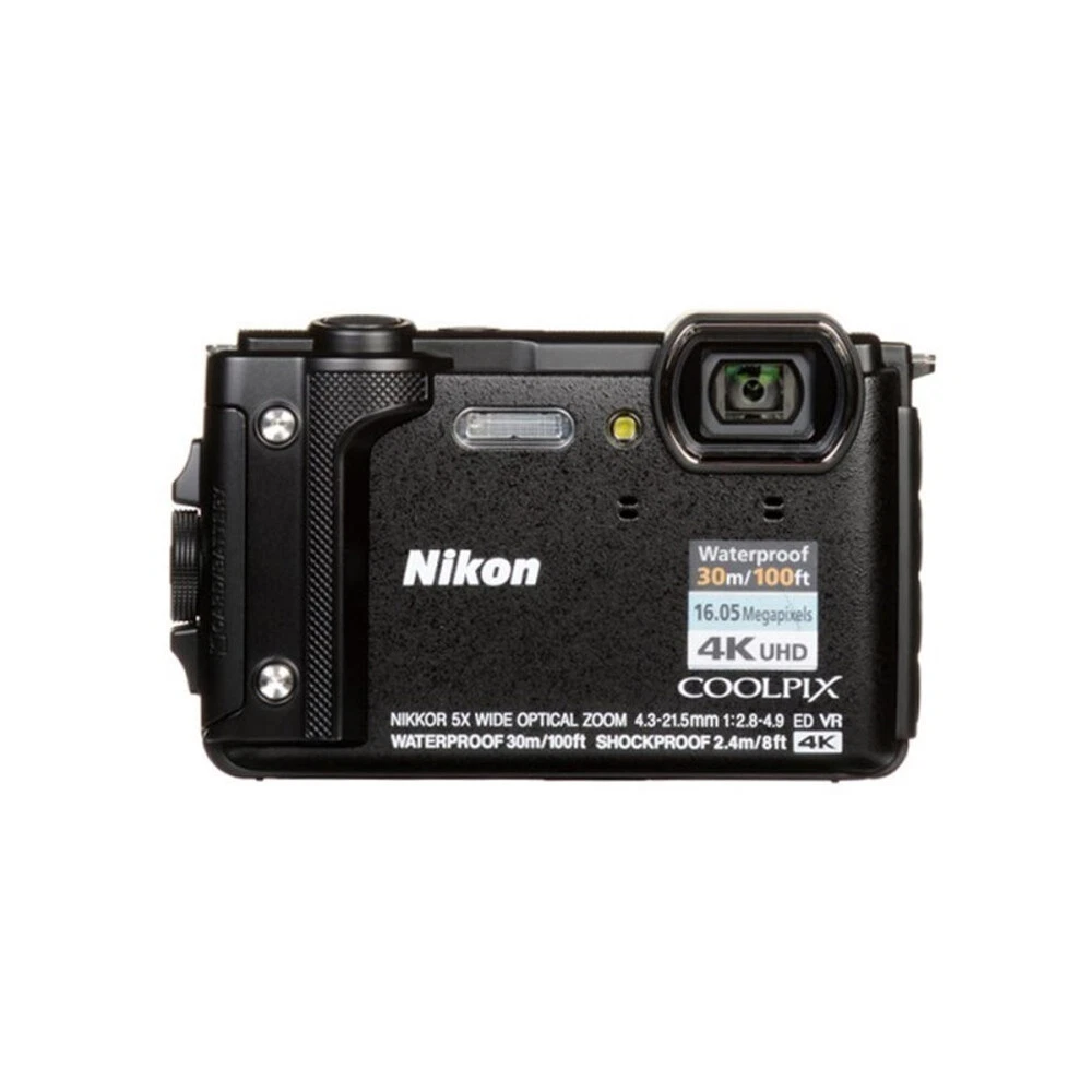 Nikon COOLPIX W300 Camera (Black) + Extra Battery + Flash - 32GB