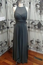 A654 BILL LEVKOFF 7010 CHARCOAL SZ 10 165 BRIDESMAID PROM FORMAL GOWN DRESS