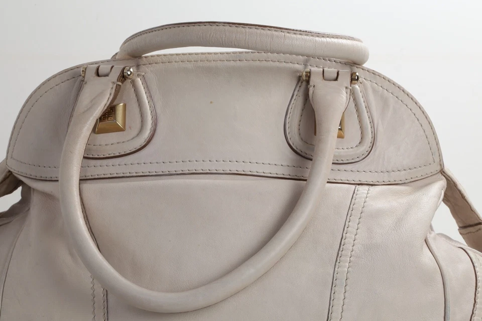 Bolso Cartera Vintage GIVENCHY Cuero Crema Desmontable Correa para el Hombro Foto 4 de 4