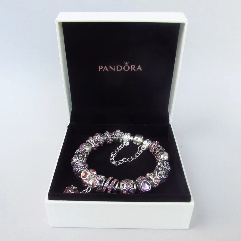 Pulsera Pandora Esterlina Genuina con Piedras Natales Junio Alejanrita Lila Europea Foto 4 de 4
