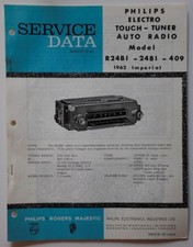 PHILIPS CANADA Car Radio brochure Model R24BI 24BI 409 Imperial 1962 ST501001118