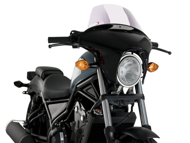 Puig Gloss Blk Housing Clear Batwing Touring Screen For Honda CMX500 Rebel 17-19