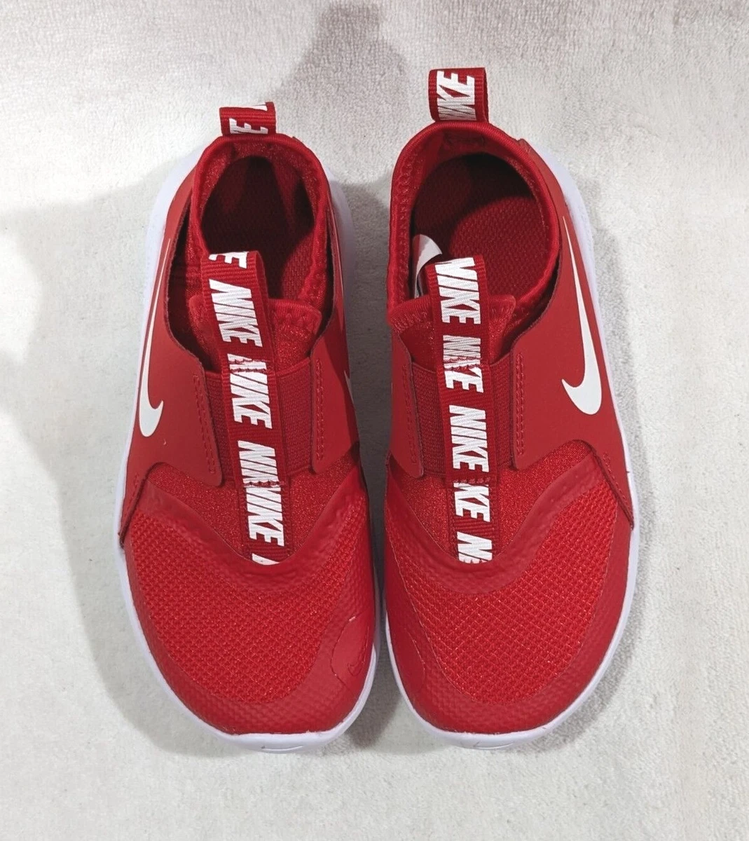 Nike Flex Runner PS Red White Boy s Slip On Sneakers Size 2 3Y NWB AT4663 001