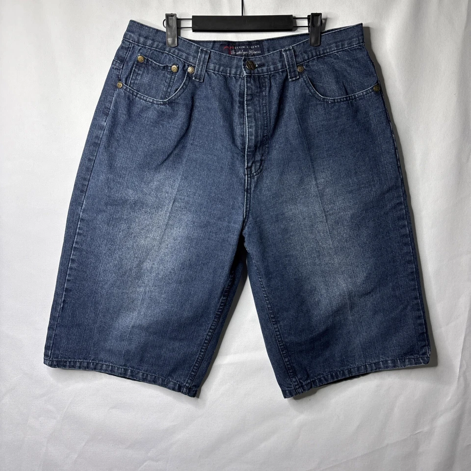 Винтажные мужские джинсовые шорты BX Brooklyn Xpress размер 38 с вышивкой хип-хоп уличная одежда - Изображение 4 из 4