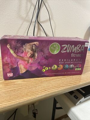 NEW Zumba Fitness Exhilarate Body Shaping System 5 DVDs set with 2 Toning Sticks