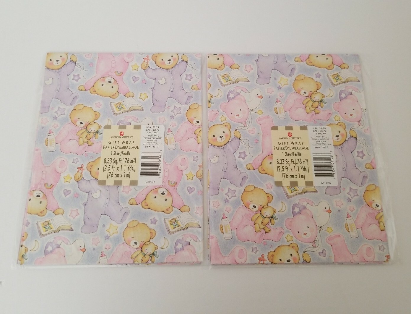 Baby Shower Teddy Bear American Greetings 2 Large Sheet