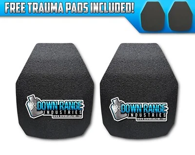 DOWN RANGE INDUSTRIES Body Armor AR500 Level 3 Set Of Plates Multi-Curved 10x12 ErgoLite Set