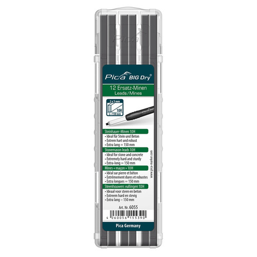 Pica 6055 BIG-Dry Stonemason 10H Refill Leads, 12PK
