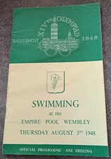 1948 London Olympics Swimming programme Aug 5th Empire Pool Wembley