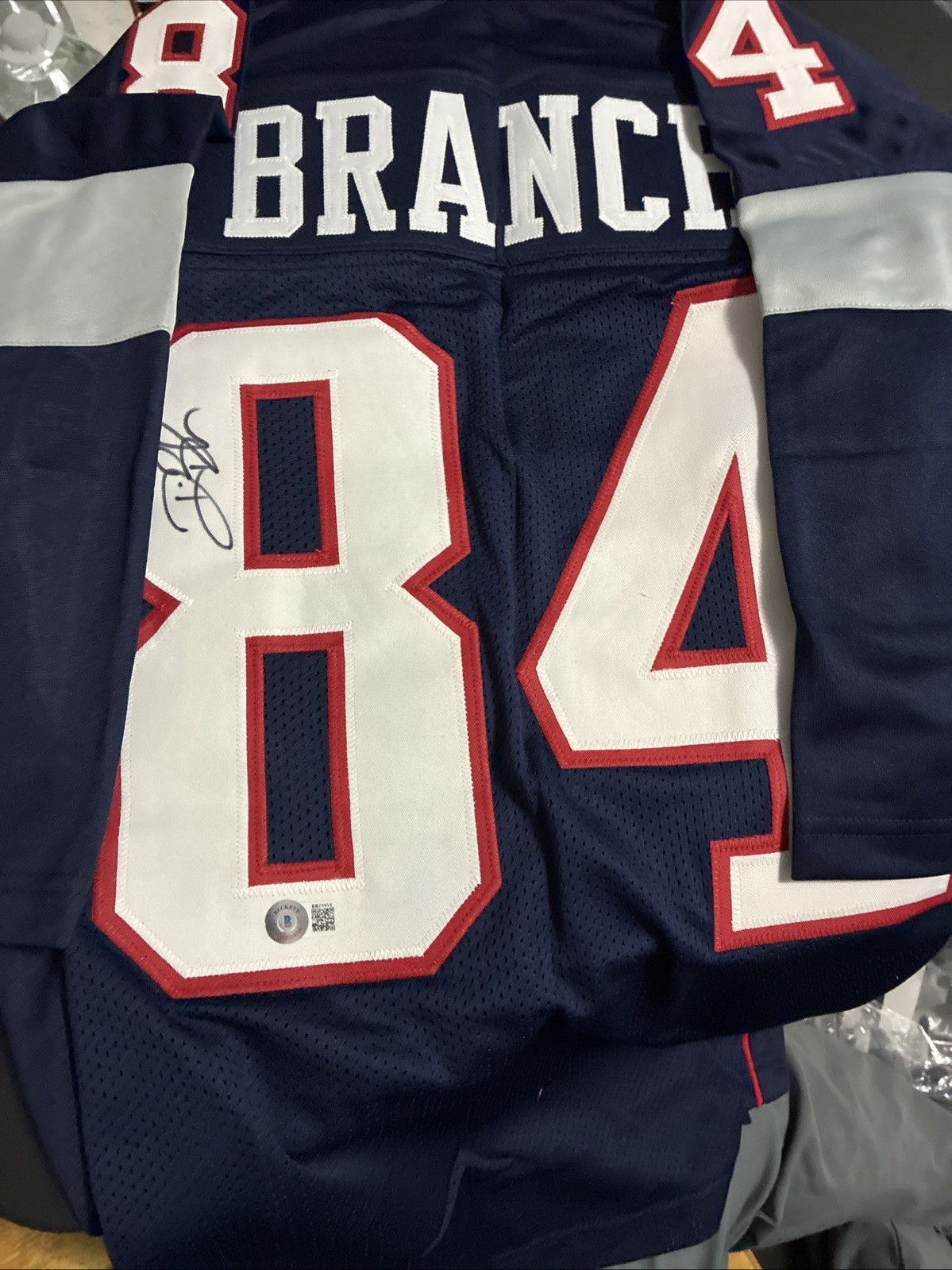 Deion Branch Autographed Signed Patriots Custom Jersey With Beckett COA 