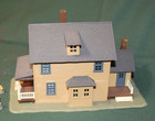 House Residential Home 2-Story Yellow Wood & Garage w/VW Bug- HO Scale — photo 3