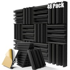 Sound Proof Foam Panels 48 Pack, 12" x 12" x 2" Self-Adhesive Acoustic Panels...