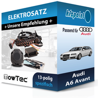 Towtec E-Satz 13Polig Fahrzeugspezifisch Passend für Audi A6 Avant Incl. Manual