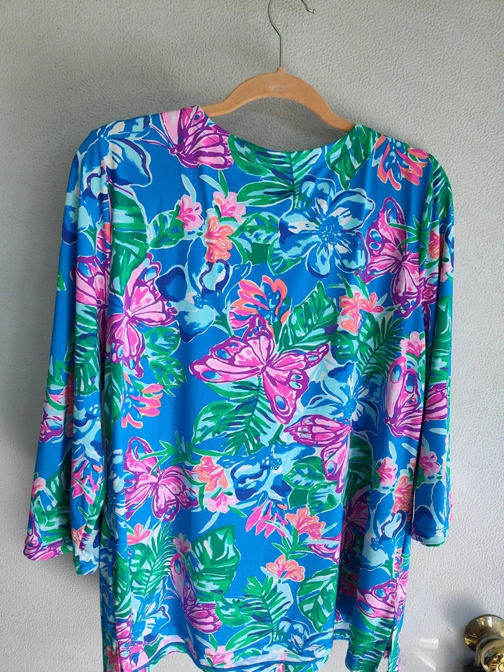 Top Lilly Pulitzer Nadine Azul Pundy Isla Chilly Lilly XL Foto 3 de 4