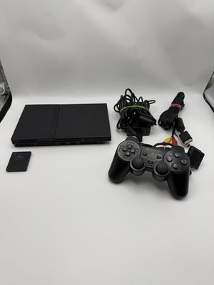 Sony Playstation 2 Konsole Slim Set PS2 Schwarz mit Memory Card Controller