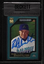 BAS 2001 Topps Buck Showalter #328 Seal of Authenticity Auto 3c7
