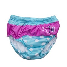Swim Way Pink Seafoam Blue Fish Dot Print Reuseable Swim Diaper - 12 Months