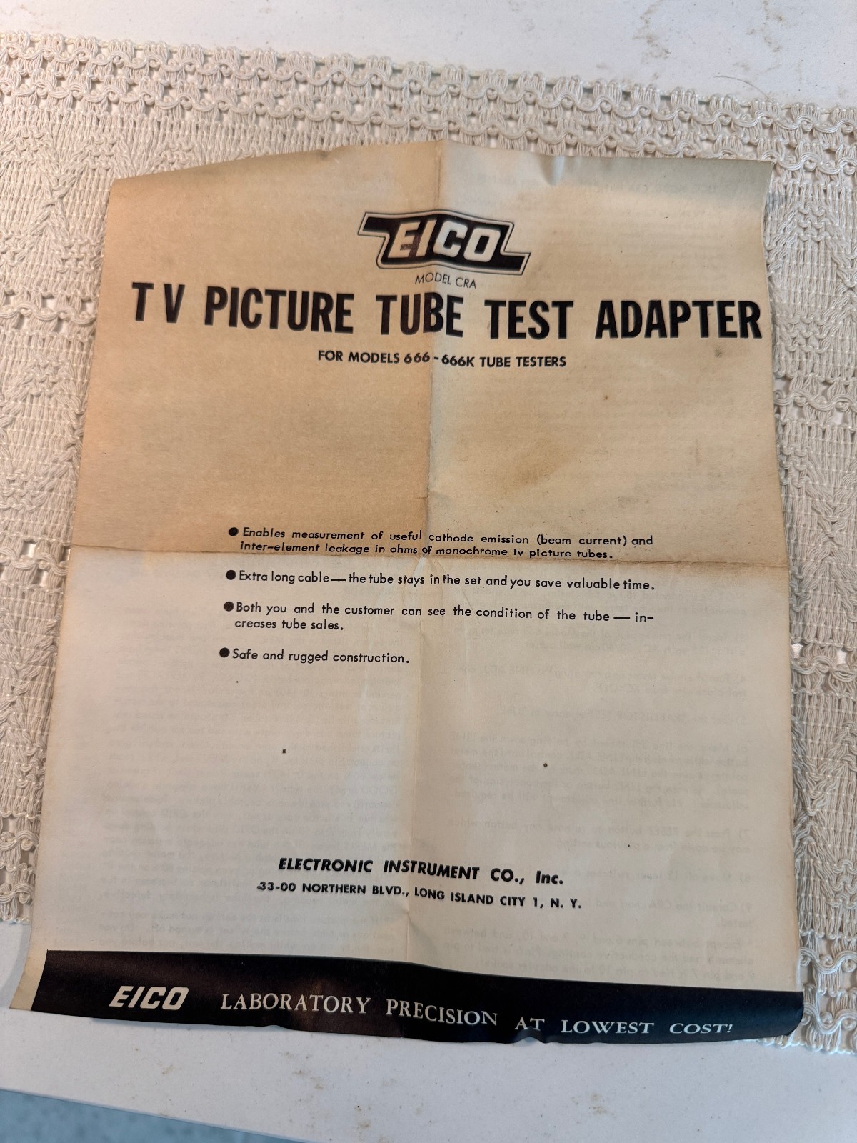 Eico 666 Tube & Transistor Tester Adaptor and Literature | eBay