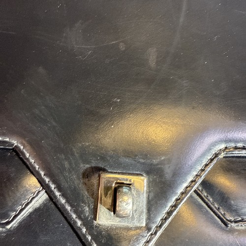 FANTASTICA BORSA A MANO VINTAGE Designer 1960 Dofan Made in Francia in pelle nera - Foto 3 di 21