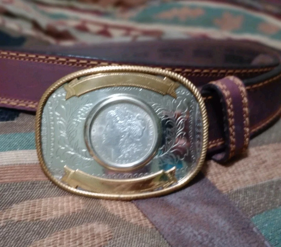 Morgan 1921 90% dólar de plata magnífico coleccionistas alemán hebilla de cinturón  Foto 2 de 4