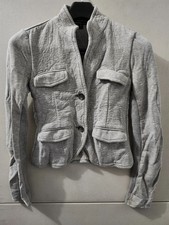 James Perse Jacket Womens S Shrunken Military Blazer Crop Terry Cotton Stretch