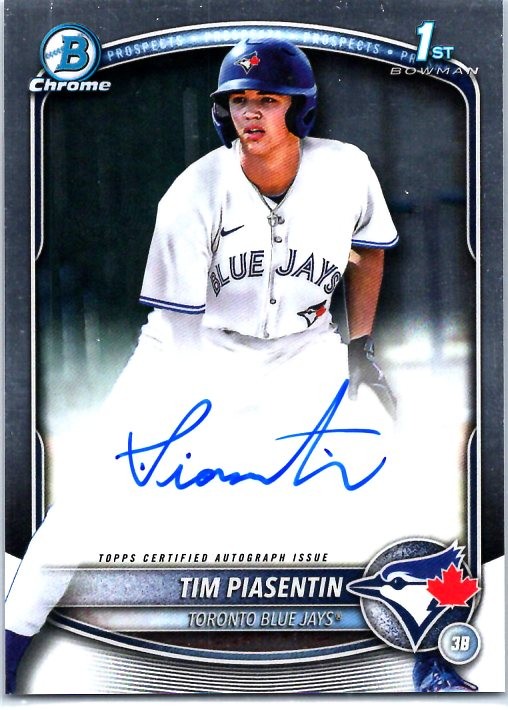 2025 Bowman Draft #CPA-TP Tim Piasentin Chrome Prospect Autographs