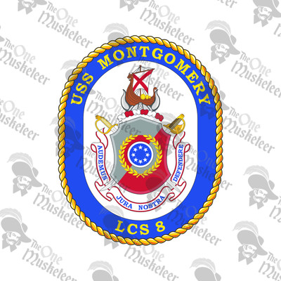 USS MONTGOMERY LCS8 Emblem- DECAL, QUALITY 3M VINYL