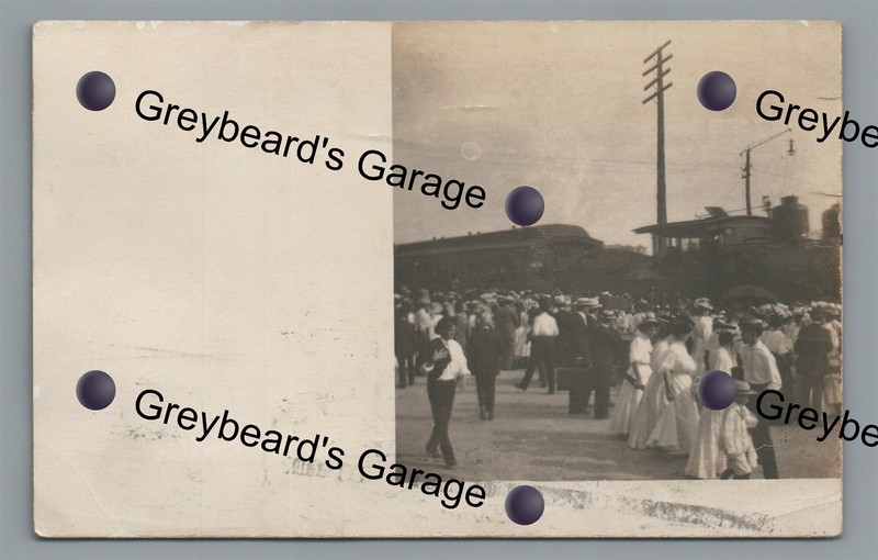 RPPC Railroad Train at Station Depot ATHENS? GA Georgia Real Photo Postcard