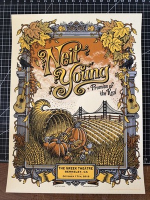 Neil Young + PROMISE of the REAL poster Greek Theatre 2015 Matt Leunig ARTWORK