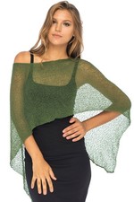 Womens Sheer Poncho Shrug Bolero, Lightweight Summer Shrug Pullover Sweater H...