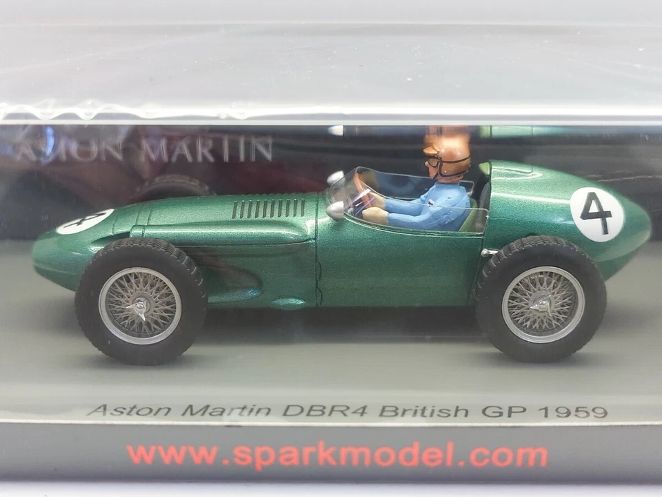 Spark Modelo 1 43 Aston Martin DBR4 GP de Gran Bretaña 1959 C. Shelby S8136 C500.12 5113 Foto 2 de 4