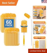 Disposable 360 Heavy Duty Duster Refills - 60pcs Extendable Handle Included