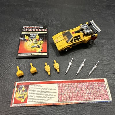 COMPLETE Transformers G1 SUNSTREAKER Vintage 1980's Booklet Fist