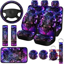 15 Pcs Purple Colorful Car Seat Covers - Full Set Space Cats Car Covers For Owl 15 Pcs Purple Colorful Car Seat Covers - Full Set Space Cats Car Covers For Owl