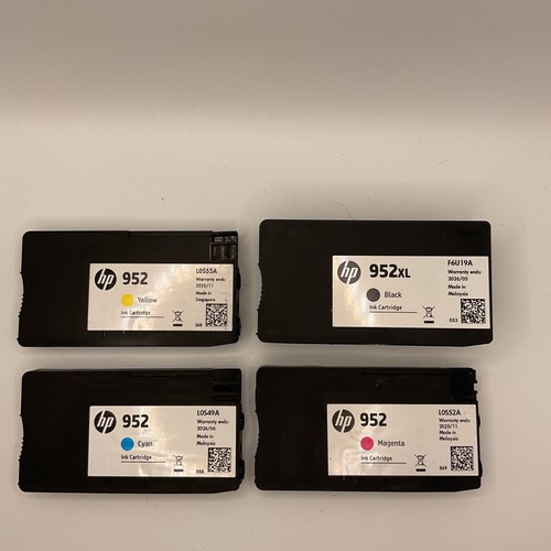 4-PACK HP GENUINE 952XL BLACK & 952 COLOR INK Ex Date 2025+