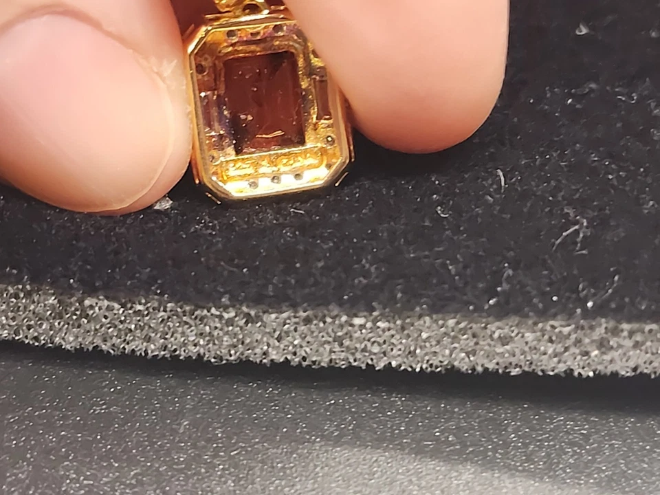 Victoria Wieck Gold Vermeil Created Padparadscha Sapphire & Absolute Earrings - Image 4 of 4